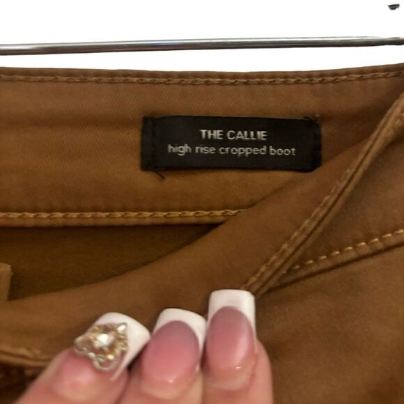 Joe’s Women’s Callie High Rise Cropped Bootcut Brown Button Fly Stretch Jeans 27 - Picture 3 of 8